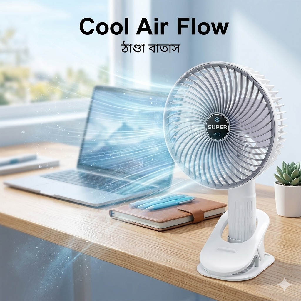 Mini Folding Fan 9 inch  Pedestal Standing Fan Portable Usb Rechargeable Tower Table Desk Stand Fan_000277