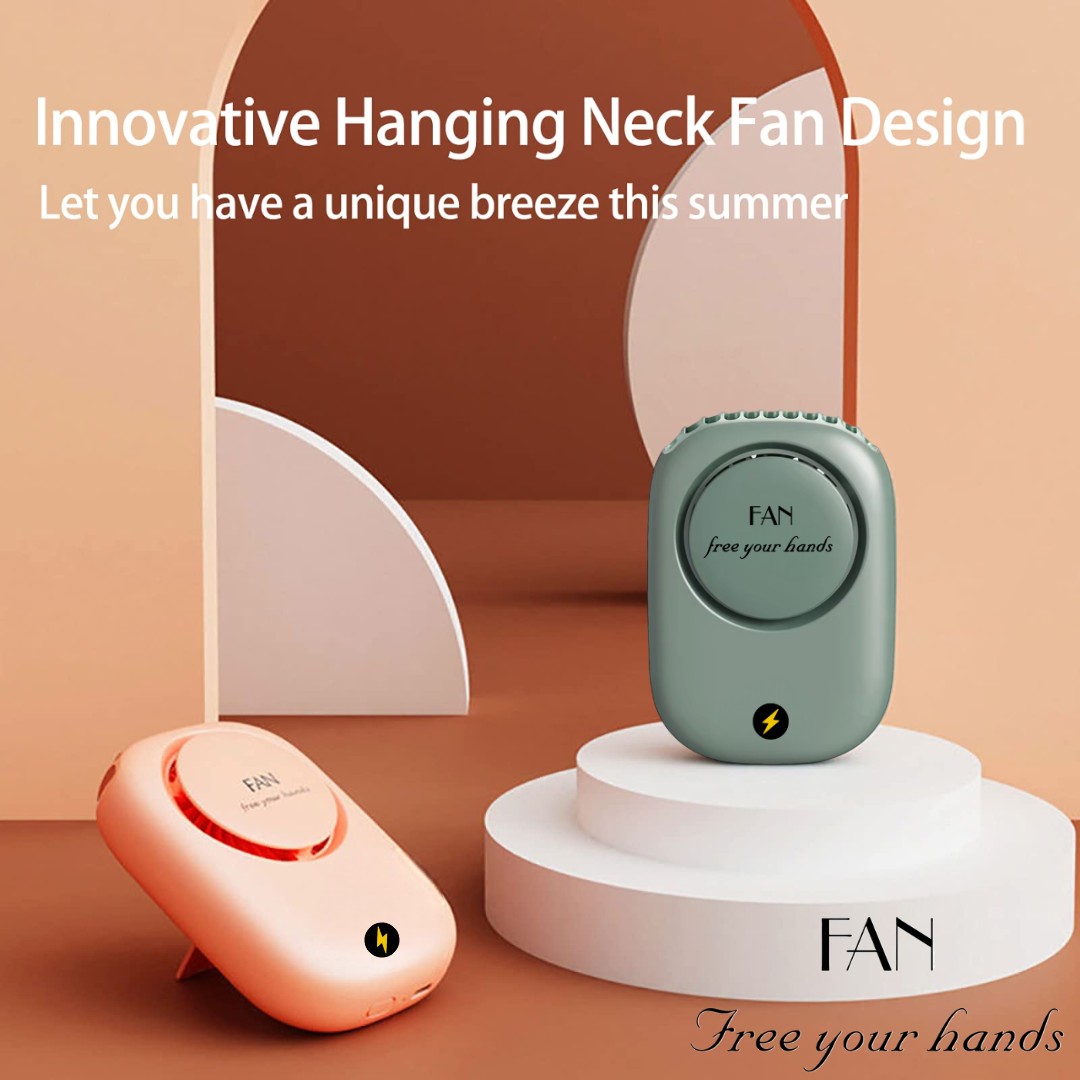 Portable Waist Hanging  Fan Mini Neck Fans with Adjustable Bladeless USB Rechargeable Sports Cooling Fan (SB2501F)_000310