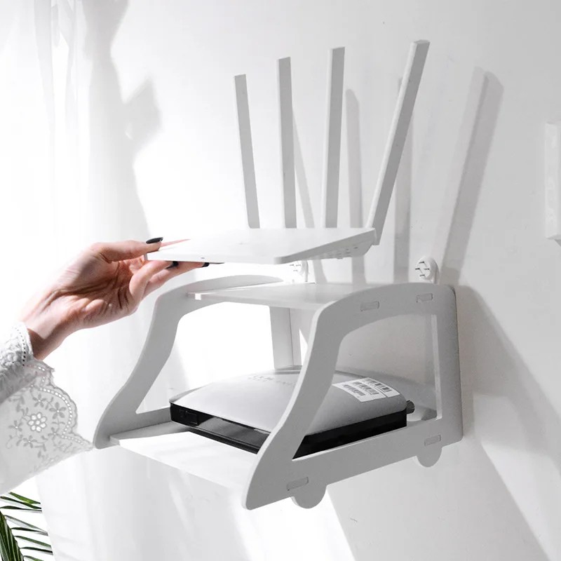 Creative PVC Wall-mounted WiFi Router Shelf ( MC113 )