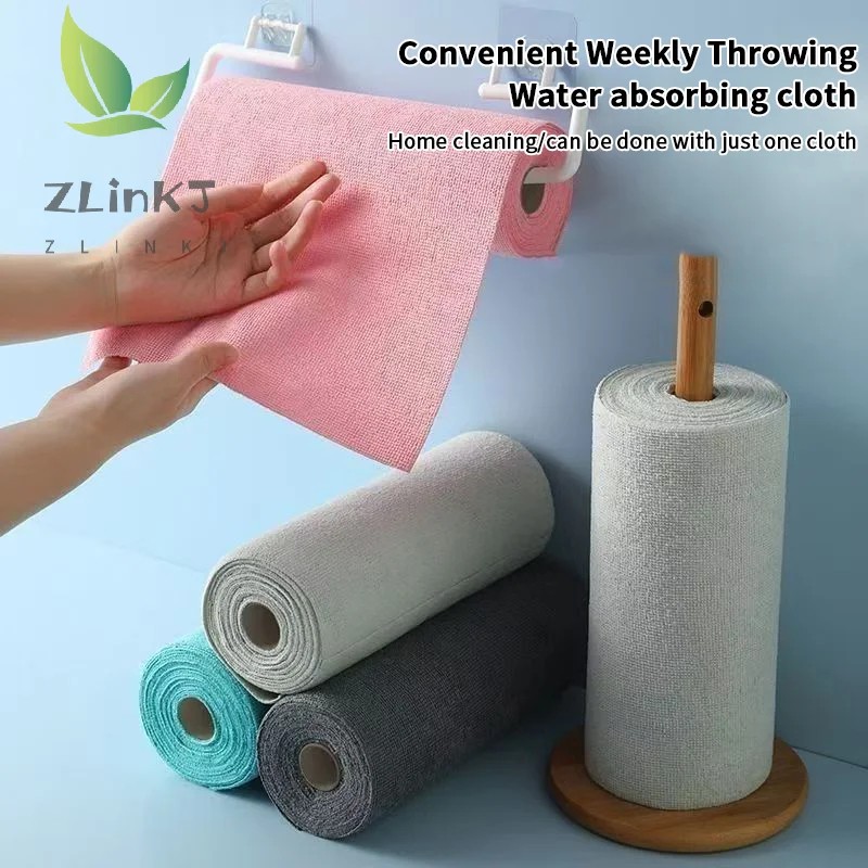 Cleaning Cloth Roll Durable Reusable Dish Towel For Kitchen Greaseproof And Quick Drying Microfiber Hand-tear Rags-000862