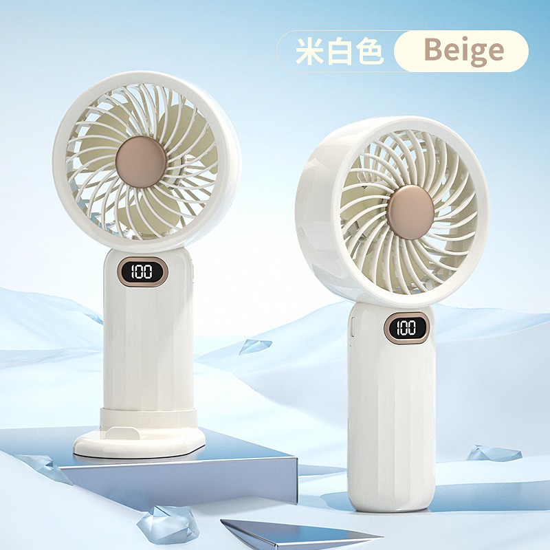 NEW MEET SUN 100 Speed ​​Handheld Portable Fan Double Battery Operated Cooling Fan Adjustable Small Desk Fan with Digital Display-000883