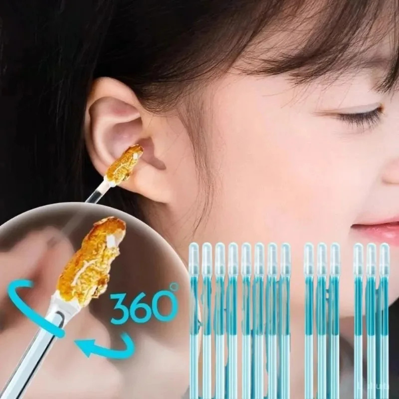 24 Pcs Reusable Silicone Sticky Ear Picks | Washable Ear Wax Remover for Adults & Kids_000956